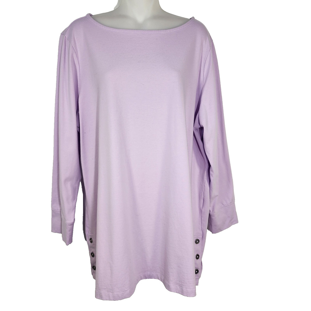 Denim & Co. Essentials Top Tee Womens Size XLP Petite Perfect Jersey Boat Neck